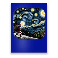 Van Gogh Starry Night Santa Christmas Winter Snowy Night Poster