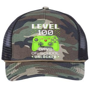 Video Gamer Student 100th Day Teacher 100 Days Of School Retro Rope Trucker Hat Cap