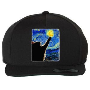 Van Gogh Starry Night Cat Wool Snapback Cap