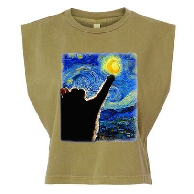 Van Gogh Starry Night Cat Garment-Dyed Women's Muscle Tee