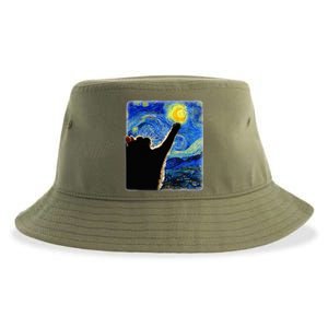 Van Gogh Starry Night Cat Sustainable Bucket Hat