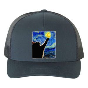 Van Gogh Starry Night Cat Yupoong Adult 5-Panel Trucker Hat