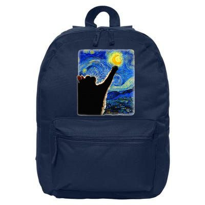 Van Gogh Starry Night Cat 16 in Basic Backpack