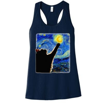 Van Gogh Starry Night Cat Women's Racerback Tank