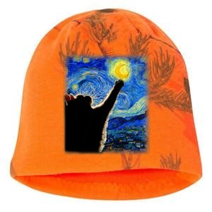 Van Gogh Starry Night Cat Classic Fit Cat Lover/Mom/Dad Gift Black Kati - Camo Knit Beanie