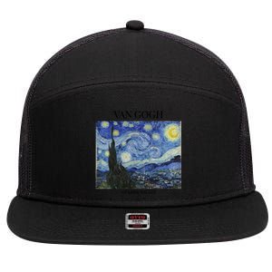 Van Gogh Starry Night Impressionist Art Vincent Van Gogh Gift 7 Panel Mesh Trucker Snapback Hat