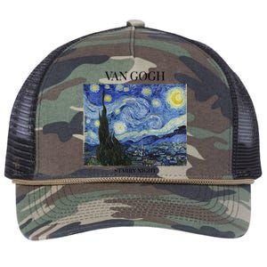 Van Gogh Starry Night Impressionist Art Vincent Van Gogh Gift Retro Rope Trucker Hat Cap