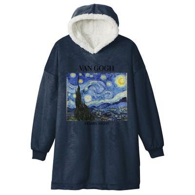 Van Gogh Starry Night Impressionist Art Vincent Van Gogh Gift Hooded Wearable Blanket