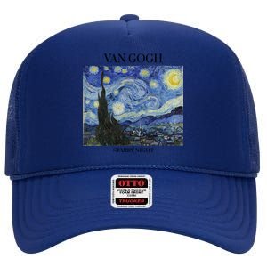 Van Gogh Starry Night Impressionist Art Vincent Van Gogh Gift High Crown Mesh Back Trucker Hat