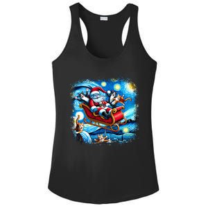 Van Gogh Starry Night Santa Christmas Cats For Everybody Cool Gift Ladies PosiCharge Competitor Racerback Tank