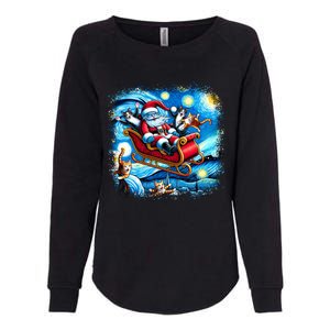 Van Gogh Starry Night Santa Christmas Cats For Everybody Cool Gift Womens California Wash Sweatshirt