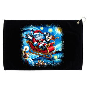 Van Gogh Starry Night Santa Christmas Cats For Everybody Cool Gift Grommeted Golf Towel