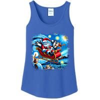 Van Gogh Starry Night Santa Christmas Cats For Everybody Cool Gift Ladies Essential Tank