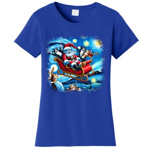 Van Gogh Starry Night Santa Christmas Cats For Everybody Cool Gift Women's T-Shirt