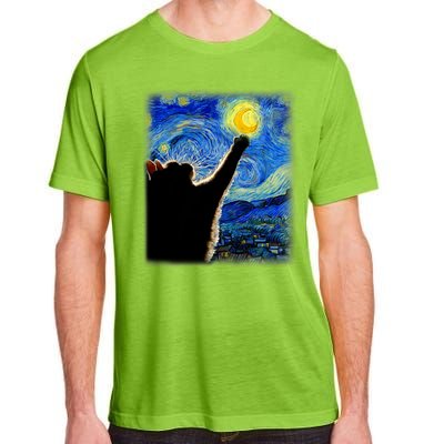 Van Gogh Starry Night Cat Adult ChromaSoft Performance T-Shirt