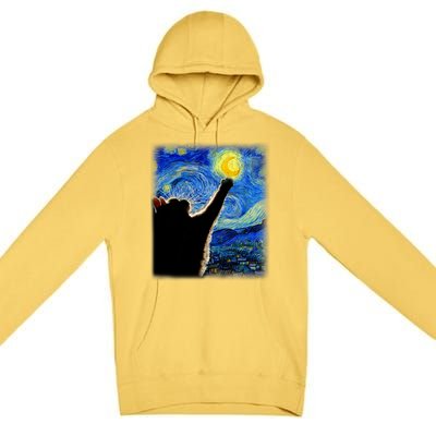 Van Gogh Starry Night Cat Premium Pullover Hoodie