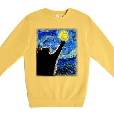 Van Gogh Starry Night Cat Premium Crewneck Sweatshirt