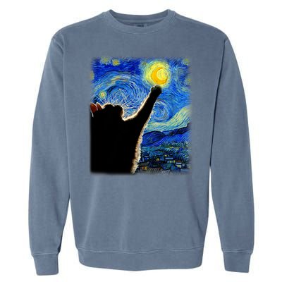 Van Gogh Starry Night Cat Garment-Dyed Sweatshirt