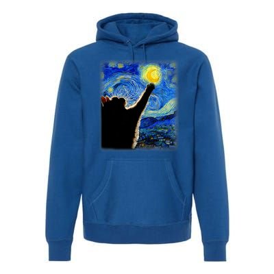 Van Gogh Starry Night Cat Premium Hoodie