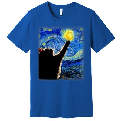 Van Gogh Starry Night Cat Premium T-Shirt