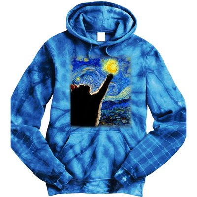 Van Gogh Starry Night Cat Tie Dye Hoodie