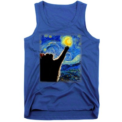 Van Gogh Starry Night Cat Tank Top