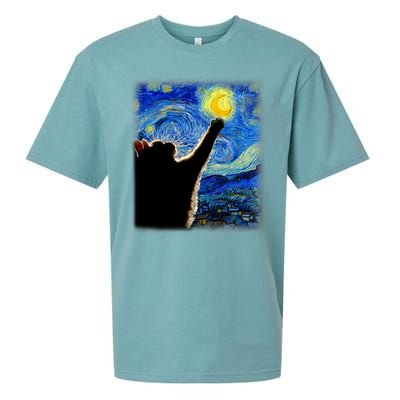 Van Gogh Starry Night Cat Sueded Cloud Jersey T-Shirt