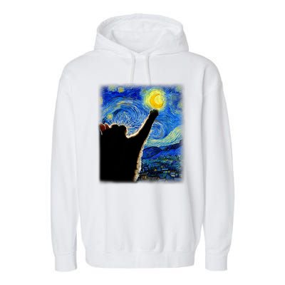 Van Gogh Starry Night Cat Garment-Dyed Fleece Hoodie