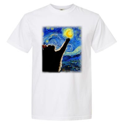 Van Gogh Starry Night Cat Garment-Dyed Heavyweight T-Shirt