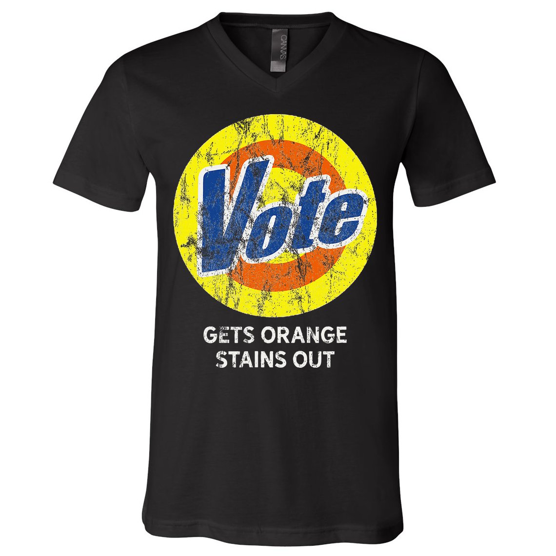 Vote Gets Stubborn Orange Stains Out Detergent V-Neck T-Shirt
