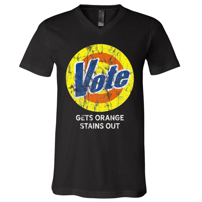 Vote Gets Stubborn Orange Stains Out Detergent V-Neck T-Shirt