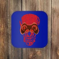 Video Game Skull Funny Gamer Skeleton Halloween Costume Gift Coaster