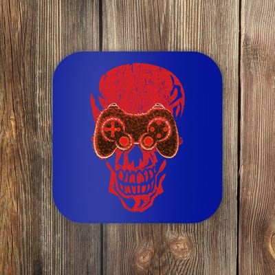 Video Game Skull Funny Gamer Skeleton Halloween Costume Gift Coaster