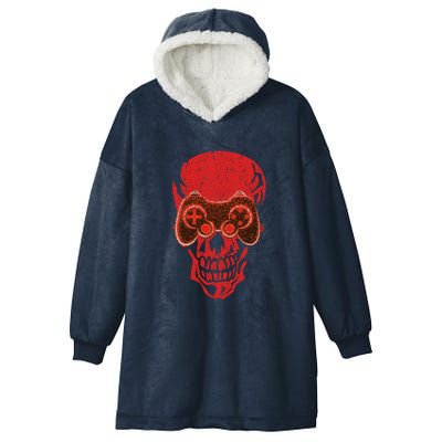 Video Game Skull Funny Gamer Skeleton Halloween Costume Gift Hooded Wearable Blanket