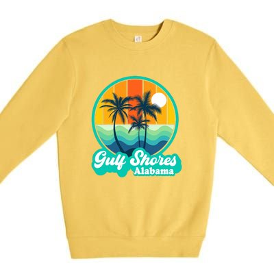 Vintage Gulf Shores Alabama Summer Vacation Beach Souvenirs Premium Crewneck Sweatshirt