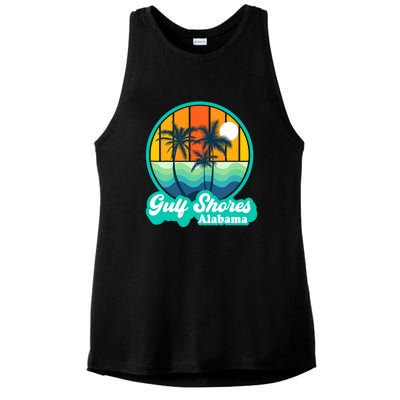 Vintage Gulf Shores Alabama Summer Vacation Beach Souvenirs Ladies PosiCharge Tri-Blend Wicking Tank