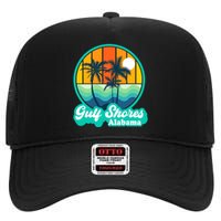 Vintage Gulf Shores Alabama Summer Vacation Beach Souvenirs High Crown Mesh Back Trucker Hat