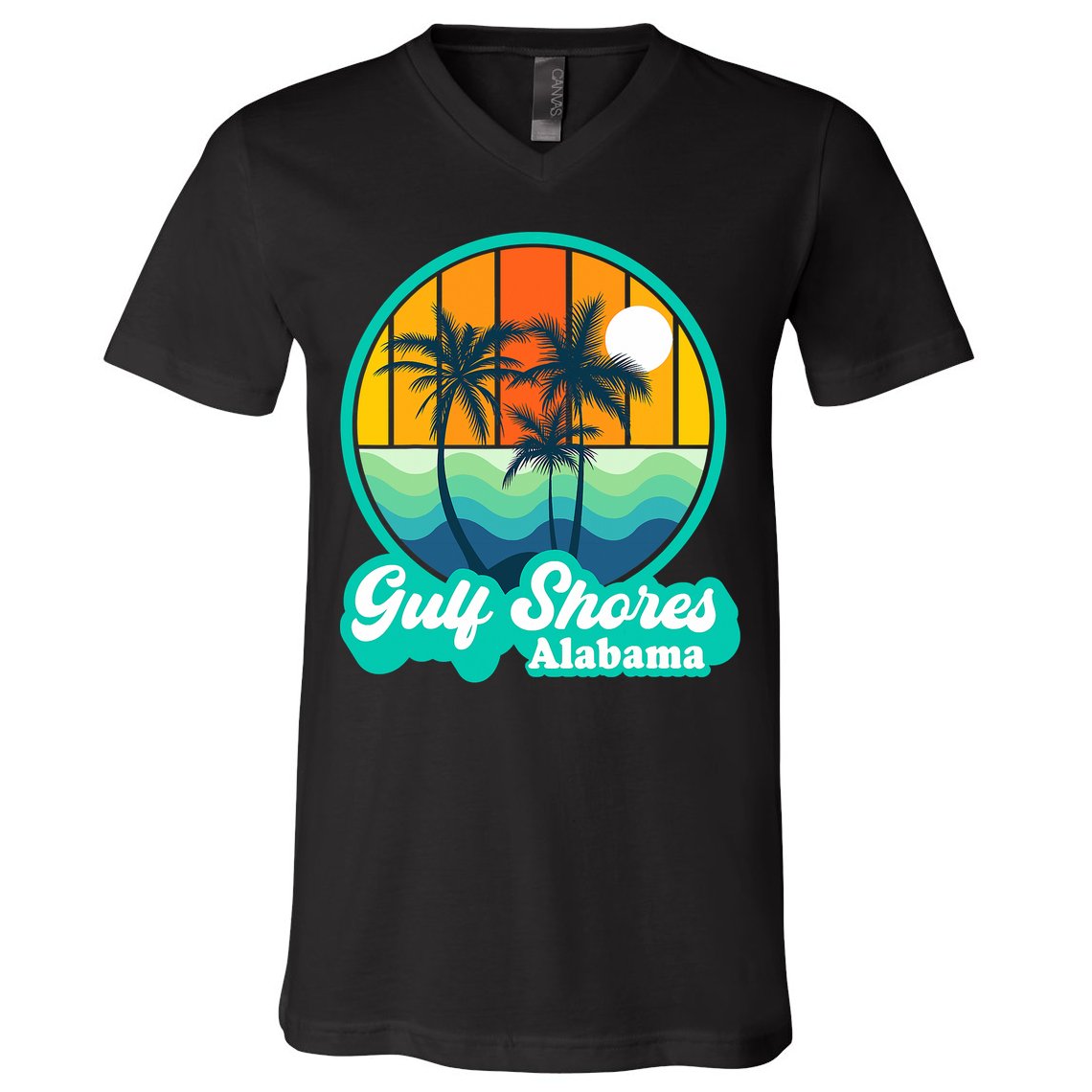 Vintage Gulf Shores Alabama Summer Vacation Beach Souvenirs V-Neck T-Shirt