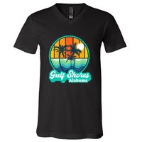 Vintage Gulf Shores Alabama Summer Vacation Beach Souvenirs V-Neck T-Shirt