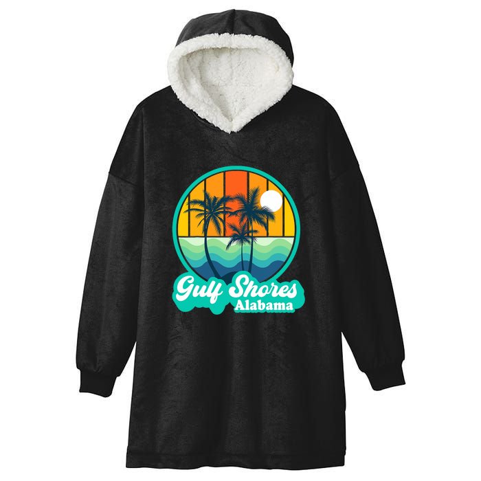 Vintage Gulf Shores Alabama Summer Vacation Beach Souvenirs Hooded Wearable Blanket