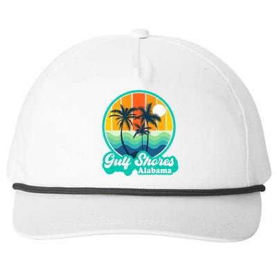 Vintage Gulf Shores Alabama Summer Vacation Beach Souvenirs Snapback Five-Panel Rope Hat