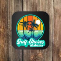 Vintage Gulf Shores Alabama Summer Vacation Beach Souvenirs Coaster