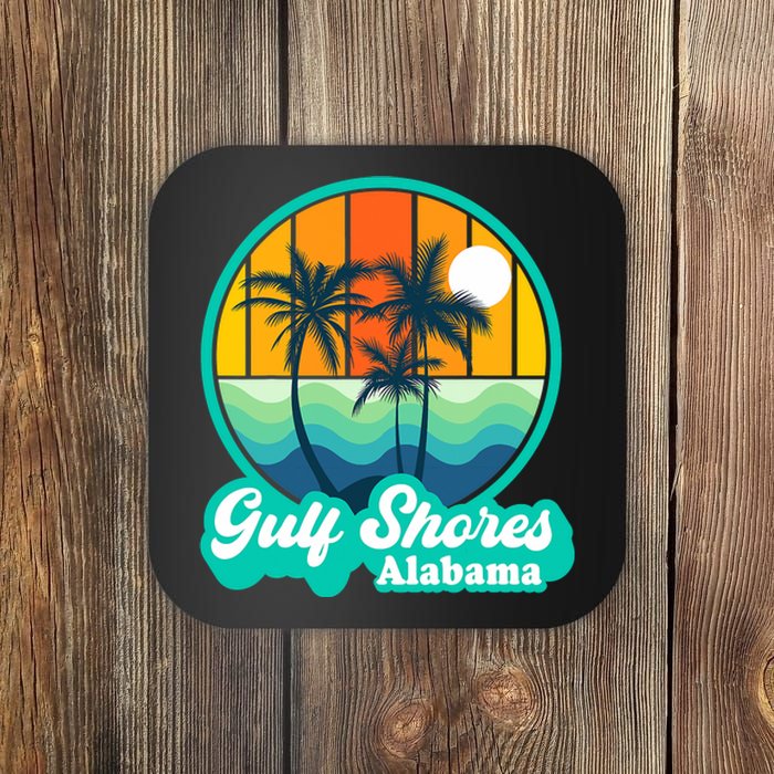 Vintage Gulf Shores Alabama Summer Vacation Beach Souvenirs Coaster