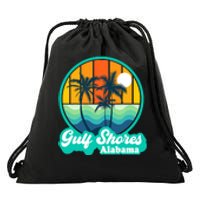 Vintage Gulf Shores Alabama Summer Vacation Beach Souvenirs Drawstring Bag