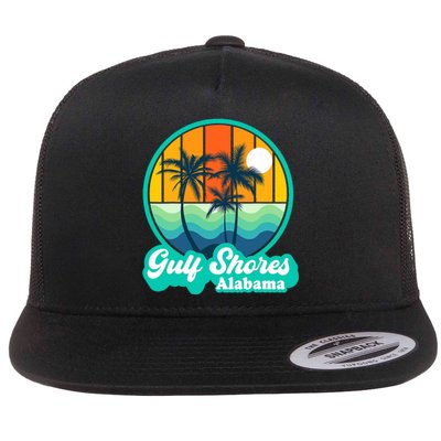 Vintage Gulf Shores Alabama Summer Vacation Beach Souvenirs Flat Bill Trucker Hat