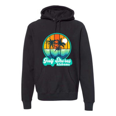 Vintage Gulf Shores Alabama Summer Vacation Beach Souvenirs Premium Hoodie