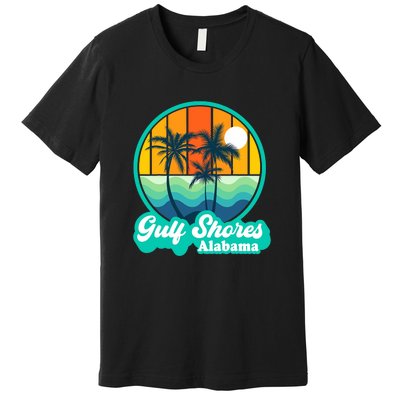 Vintage Gulf Shores Alabama Summer Vacation Beach Souvenirs Premium T-Shirt