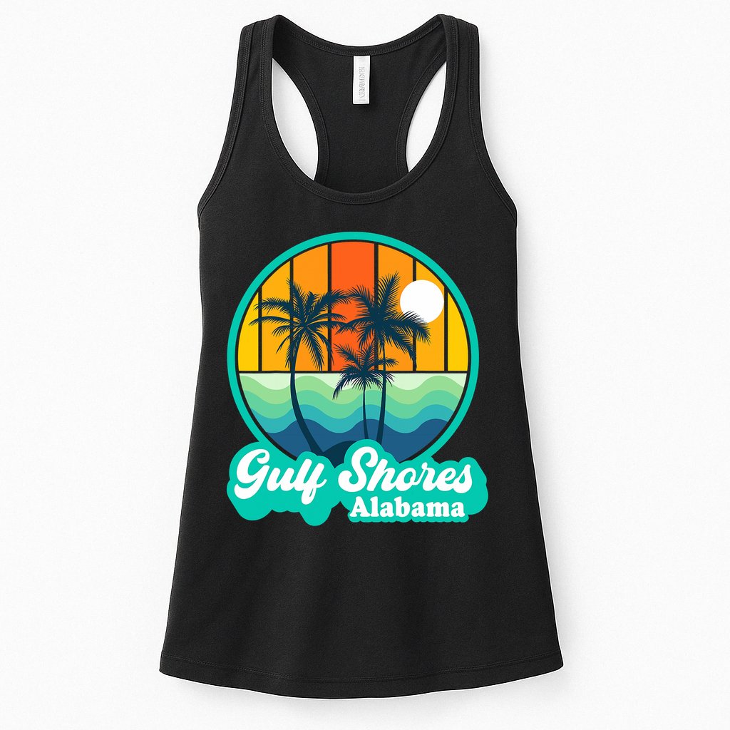 Vintage Gulf Shores Alabama Summer Vacation Beach Souvenirs Womens Tank Top
