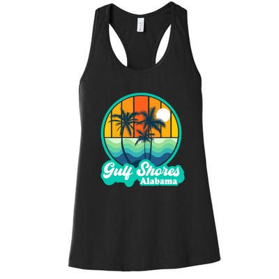 Vintage Gulf Shores Alabama Summer Vacation Beach Souvenirs Women's Racerback Tank