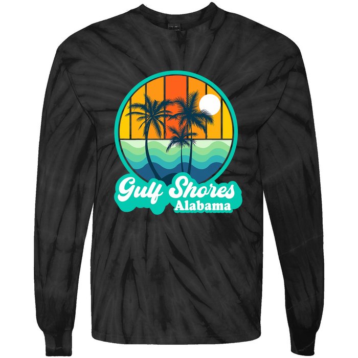 Vintage Gulf Shores Alabama Summer Vacation Beach Souvenirs Tie-Dye Long Sleeve Shirt